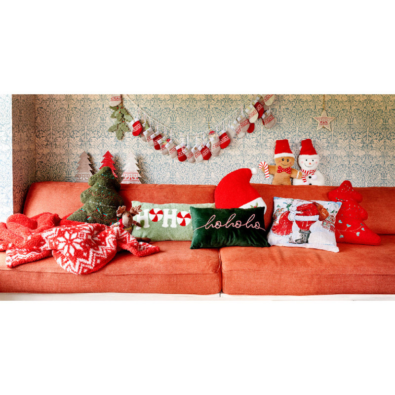 Coussin de Noël Noir 50x30cm – Ambiance Festive | DECORIS