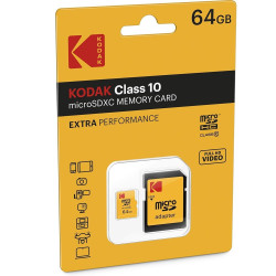 Carte Micro SD 64 Go Kodak Classe 10 – Stockage Rapide | KODAK Carte Micro SD 64 Go Kodak Classe 10 – Stockage Rapide | KODAK