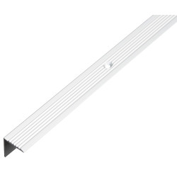 Nez de marche perçé en aluminium anodisé argenté 19 x 19 mm 1 m ALBERTS