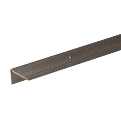 Nez de marche perçé en aluminium anodisé inox 45 x 23 mm 1 m ALBERTS