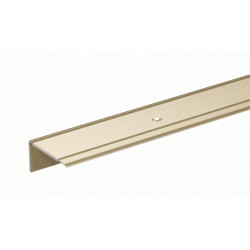 Nez de marche perçé en aluminium anodisé sable 45 x 23 mm 1 m ALBERTS