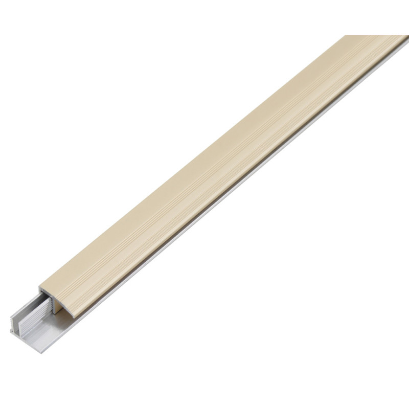 Barre de seuil Duo en aluminium anodisé sable 22 x 13 mm 1 m ALBERTS