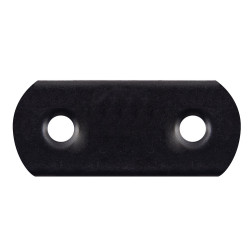 Plaque d'assemblage en acier noire avec bords arrondis 16 x 37 mm ALBERTS