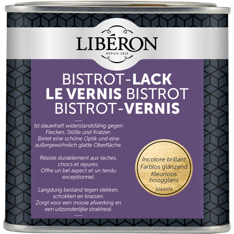 Vernis Bistrot incolore brillant 0,5L – Protection | LIBERON