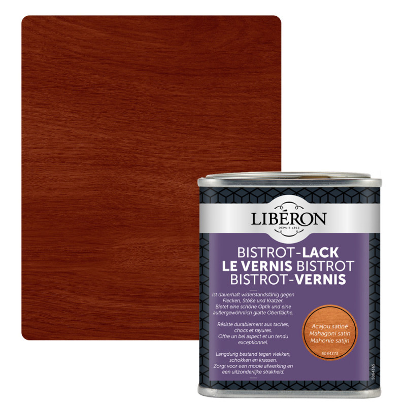 Vernis pour meubles Bistrot acajou satiné 0,25 L LIBERON