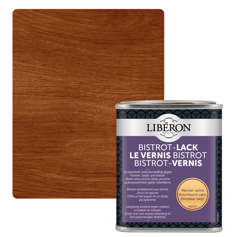 Vernis pour meubles Bistrot merisier satiné 0,25 L LIBERON