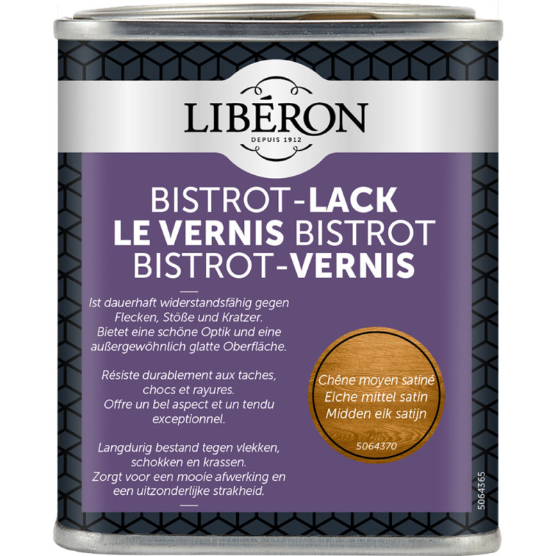 Vernis Bistrot Chêne Moyen Satiné 0,25L – Protection Meuble | LIBERON