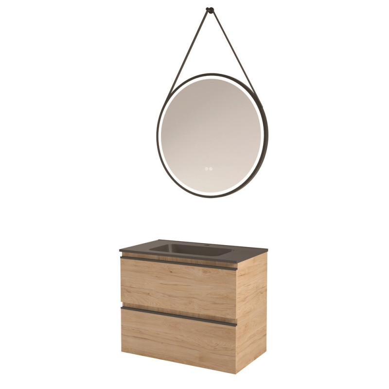 Ensemble de salle de bain Ebène bois 80 cm ONDEE