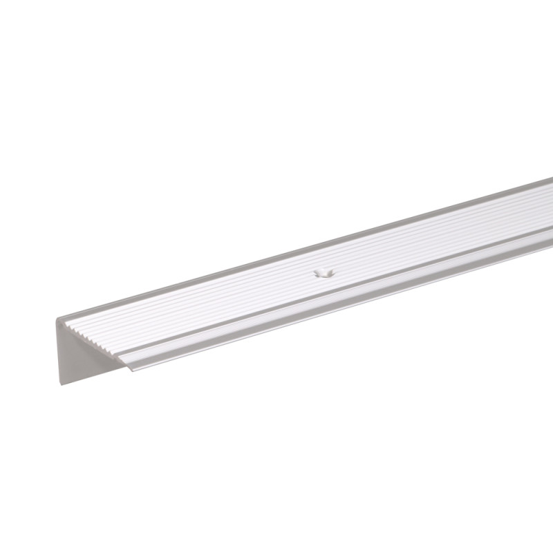 Nez de marche percé en aluminium argenté 45 x 23 mm 1 m ALBERTS
