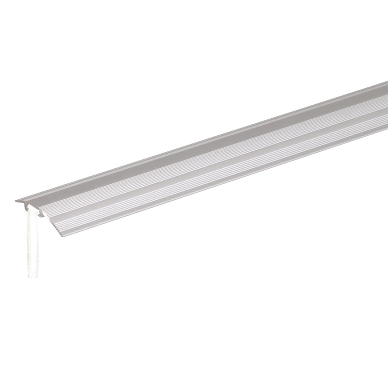Barre de seuil avec fixation masquée en aluminium argenté 38 x 1