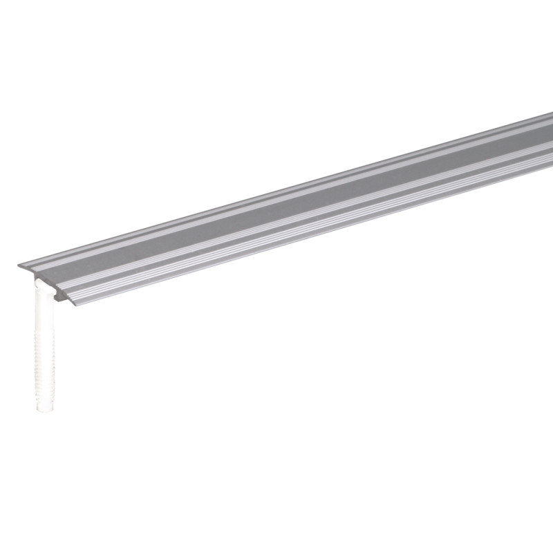 Barre de seuil avec fixation masquée en aluminium argenté 32 x 1