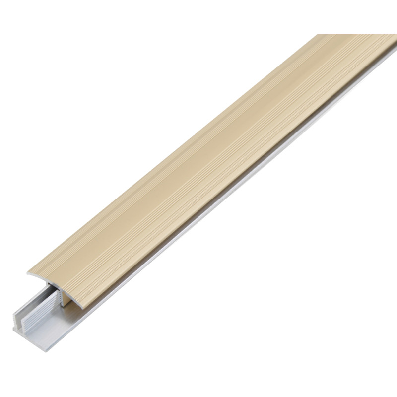 Barre de seuil Duo en aluminium sable 34 x 13 mm 1 m ALBERTS