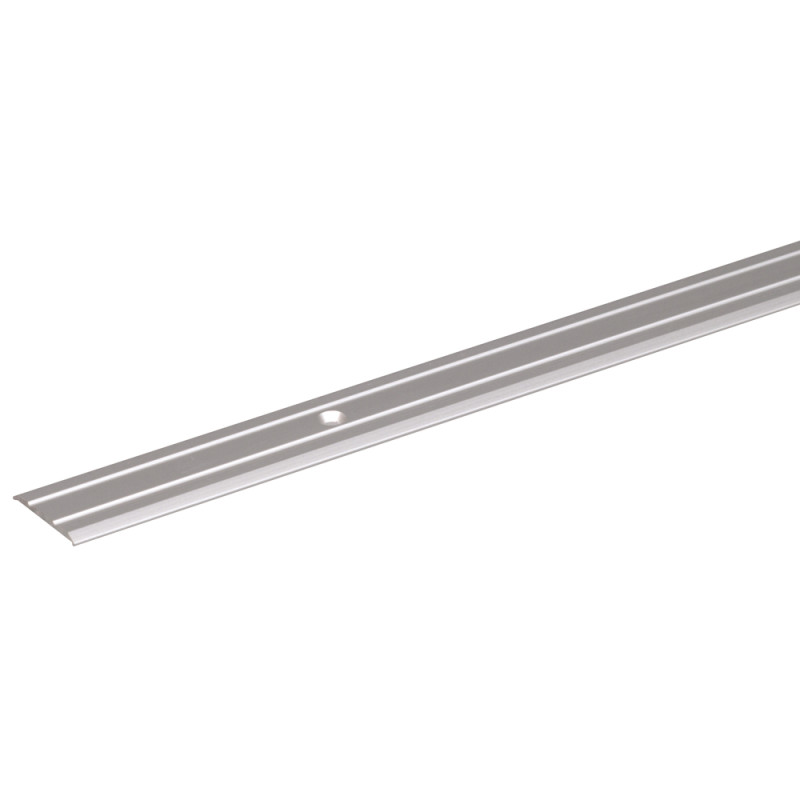 Barre de seuil percée en aluminium argenté 38 x 1 mm 0