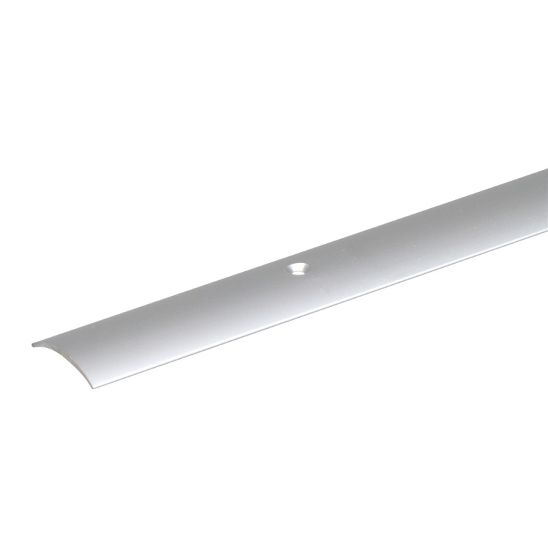 Barre de seuil percée demi lune en aluminium argenté 30 x 1 mm 0