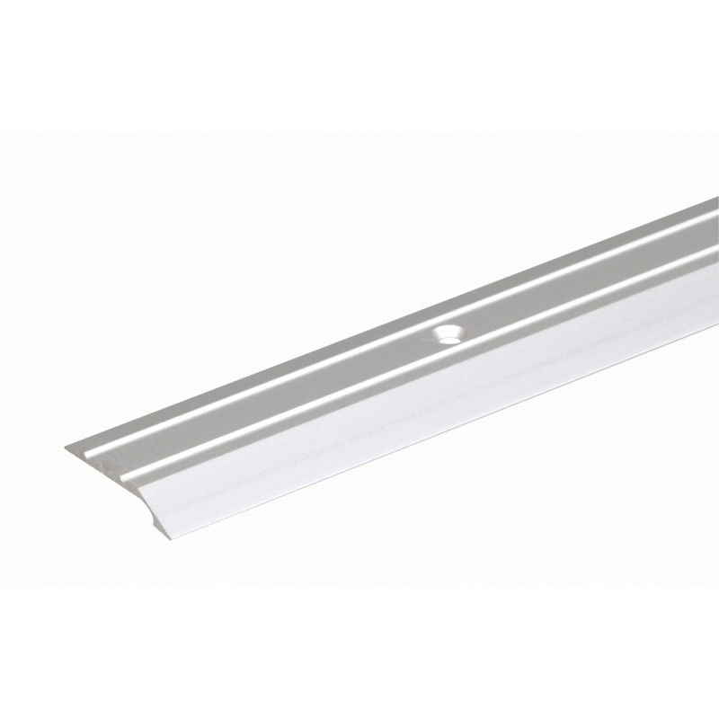 Barre de seuil percée en aluminium argenté 30 x 4 mm 0