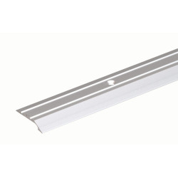 Barre de seuil percée en aluminium argenté 39 x 8 mm 0
