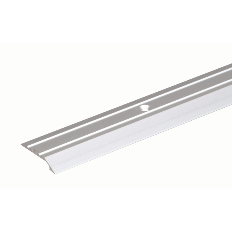 Barre de seuil percée en aluminium argenté 39 x 8 mm 0