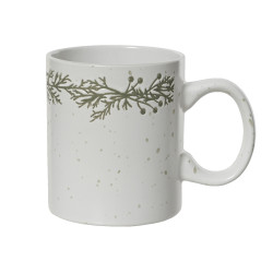 Mug de Noël branche de sapin blanc 37 cl