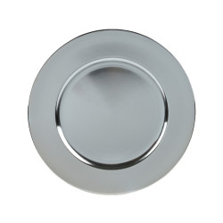 Assiette décorative en plastique argentée Ø 33 cm DECORIS