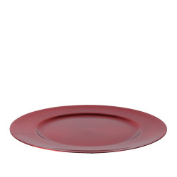 Assiette décorative en plastique rouge Ø 33 cm DECORIS