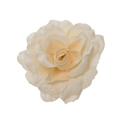 Rose artificielle à clipser crème Ø 12 cm