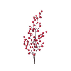 Branche avec baies rouges en mousse 60 cm