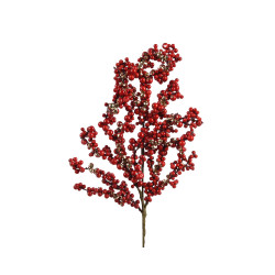 Branche avec baies rouges en mousse 60 cm