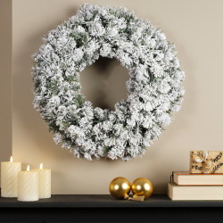 Couronne de Noël Imperial vert enneigé Ø 35 cm