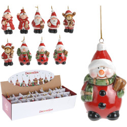 Figurine de Noël en céramique à suspendre 8 cm