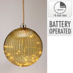 Boule de Noël Verre LED Verte Ø 20 cm – Éclairage Festif