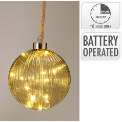 Boule de Noël LED Verte Ø 12 cm – Éclairage Festif