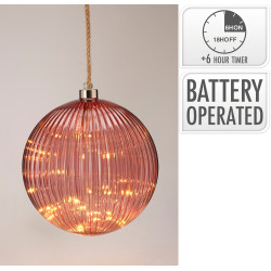 Boule de Noël LED Bordeaux Ø 20 cm – Éclairage Festif