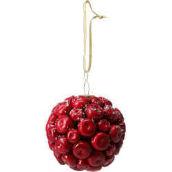 Boule de Noël baies rouges Ø 8 cm – Déco festive