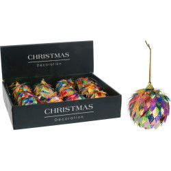 Boule de Noël irisée multicolore Ø 6 cm – festive et chic