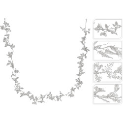 Guirlande avec feuilles argentée 170 cm