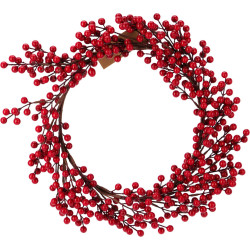 Couronne de Noël avec baies rouges Ø 50 cm