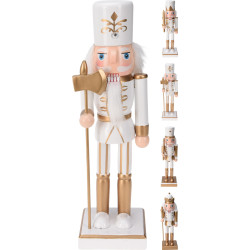 Figurine Casse-Noisette en bois blanc et doré 25 cm