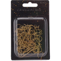 Crochet pour décoration de sapin doré 50 pièces