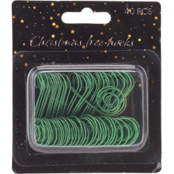 Crochet pour décoration de sapin vert 40 pièces