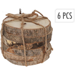 Sous-verre en bois Ø 11 cm 6 pièces
