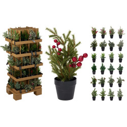 Mini sapin de Noël avec pot noir 23 cm