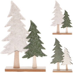 Sapin en feutre sur socle en bois 16 x 4 x 24 cm