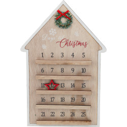 Maison calendrier de l'avent en contreplaqué 21 x 1
