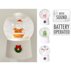 Boule à neige de Noël LED avec musique