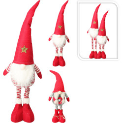 Gnome avec jambes télescopiques rouge 16 x 10 x 65 cm