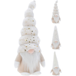 Gnome avec chapeau à suspendre crème 13 x 10
