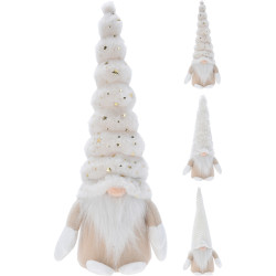 Gnome avec chapeau à suspendre crème 18 x 15 x 46 cm