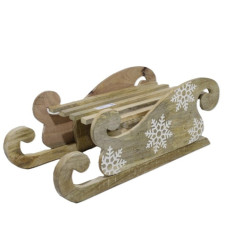 Luge en bois de manguier – Déco Noël originale