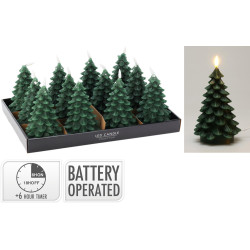 Bougie sapin LED vert foncé Ø 11 x 17 cm