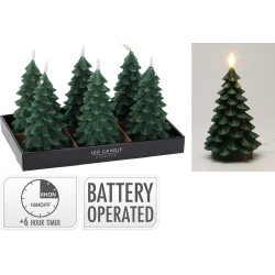 Bougie sapin LED vert foncé Ø 12